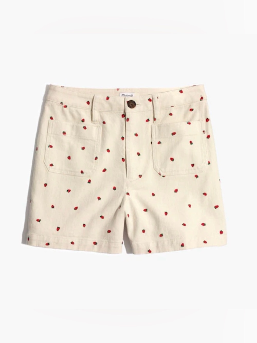 Madewell Emmett Fresh Strawberries High Rise Twill Shorts Size 25